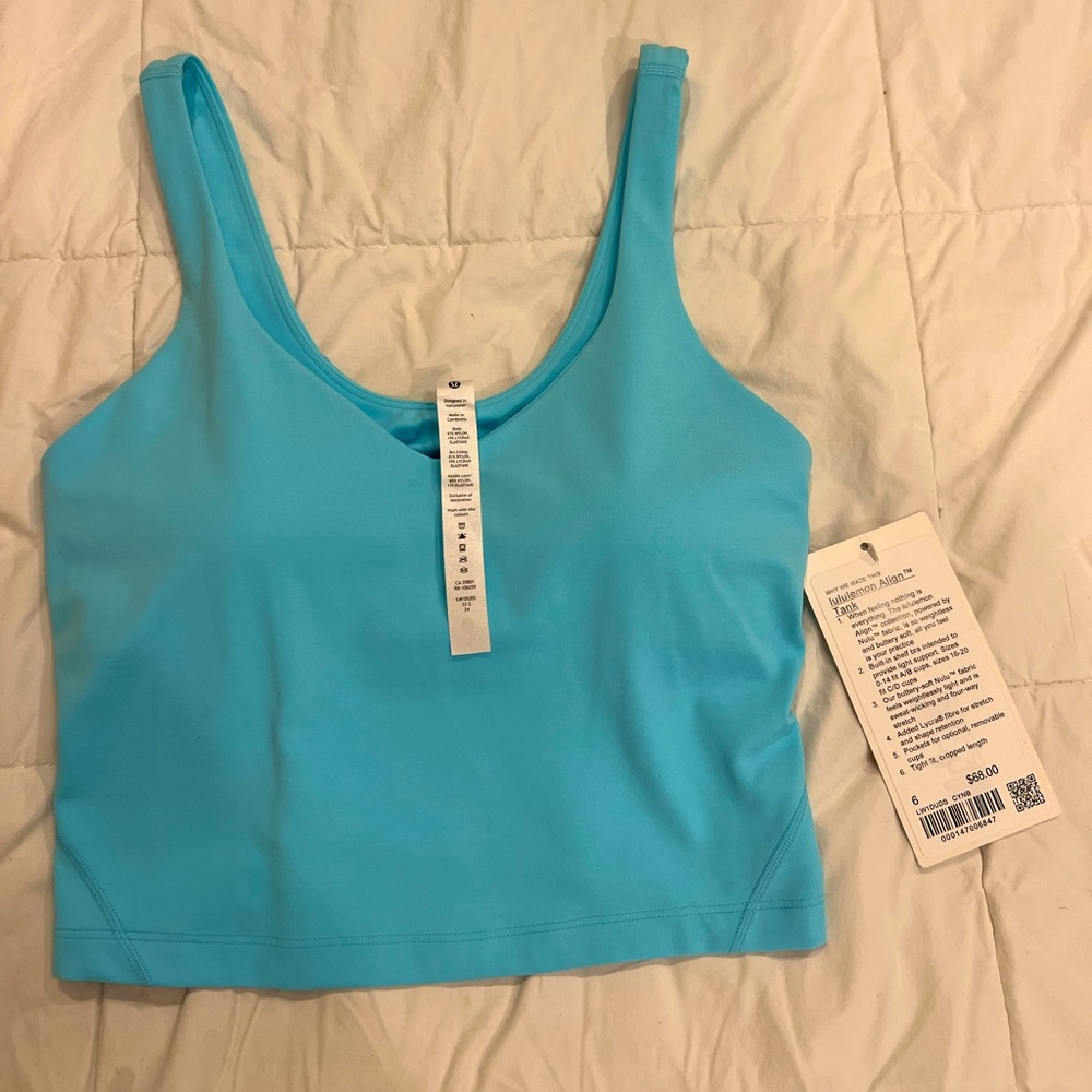 NWT Lululemon align tank cyan blue 6